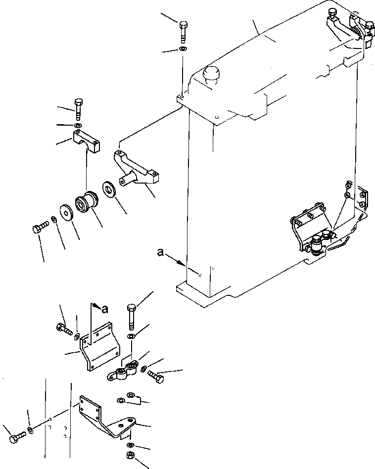 Схема запчастей Komatsu PC650-3 & PC650LC-3 - КРЕПЛЕНИЕ РАДИАТОРА КОМПОНЕНТЫ ДВИГАТЕЛЯ & ЭЛЕКТРИКА