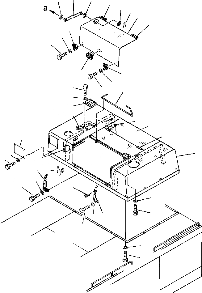 Схема запчастей Komatsu PC650-3 & PC650LC-3 - КАПОТ С БЛОКИР. ЧАСТИ КОРПУСА