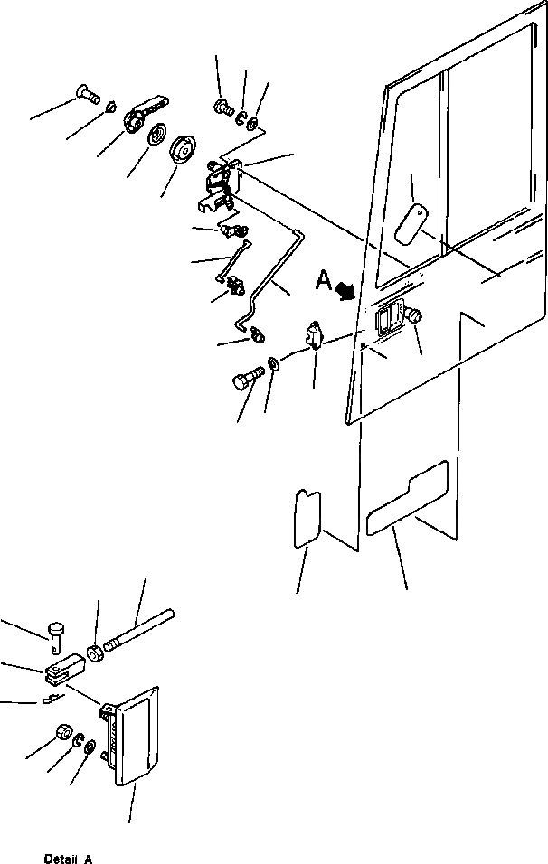 Схема запчастей Komatsu PC650-3 & PC650LC-3 - КАБИНА ДВЕРЬ LATCH ЧАСТИ КОРПУСА