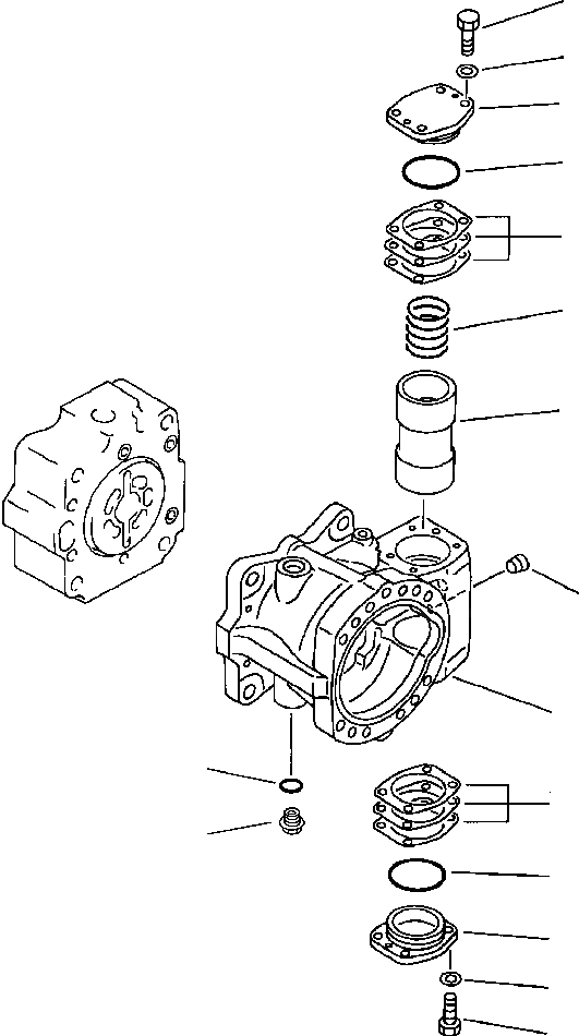 Схема запчастей Komatsu PC650-3 & PC650LC-3 - ГИДР. НАСОС. NO. ЗАДН. КОРПУС УПРАВЛ-Е РАБОЧИМ ОБОРУДОВАНИЕМ