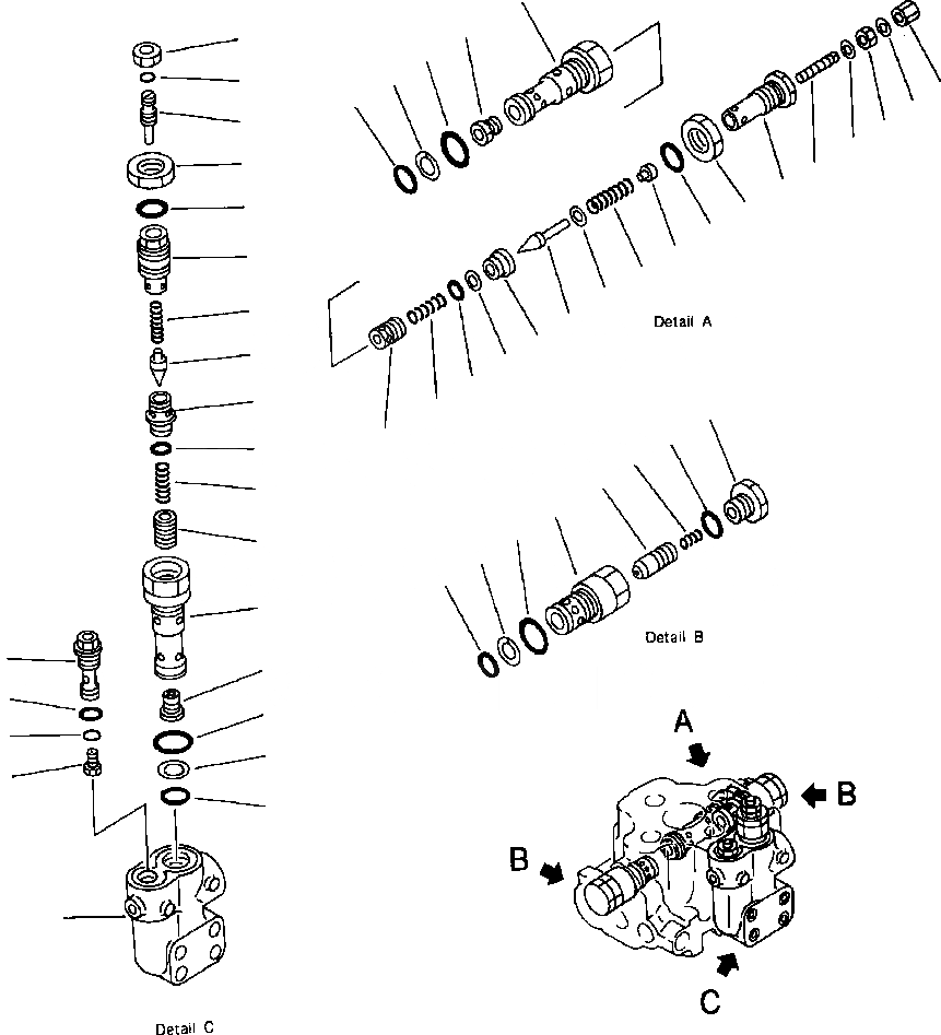 Схема запчастей Komatsu PC650-3 & PC650LC-3 - ПОВОРОТН. УПРАВЛЯЮЩ. КЛАПАН РАЗГРУЗ. КЛАПАНS УПРАВЛ-Е РАБОЧИМ ОБОРУДОВАНИЕМ