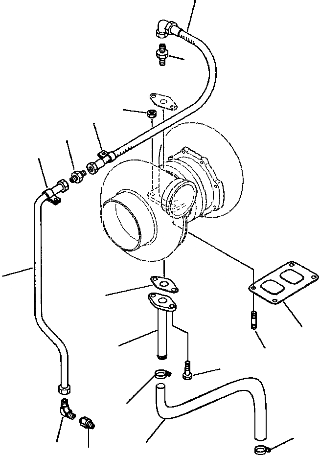 Схема запчастей Komatsu PC650-5 & PC650LC-5 - КРЕПЛЕНИЕ ТУРБОНАГНЕТАТЕЛЯ И ТРУБЫ ДВИГАТЕЛЬ