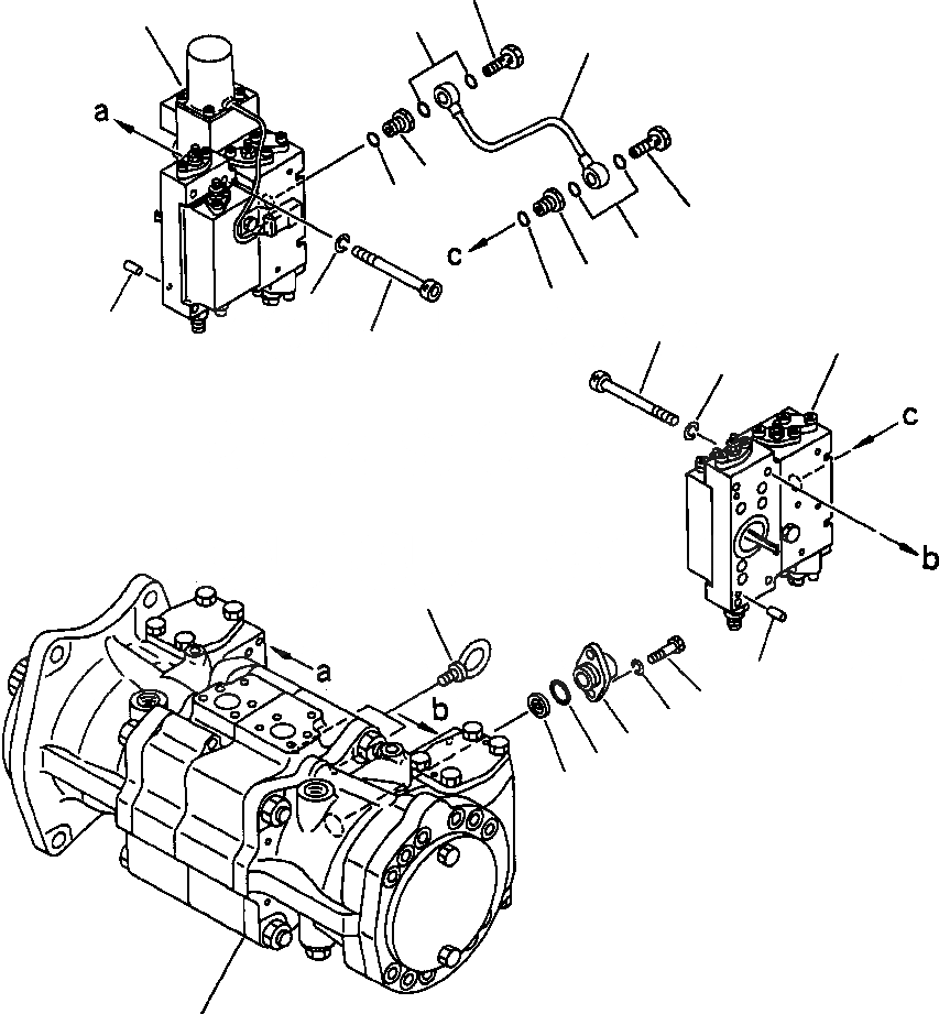 Схема запчастей Komatsu PC650-5 & PC650LC-5 - ГИДР. НАСОС. NO. С -STAGE SELECTOR MODE OLSS ГИДРАВЛИКА