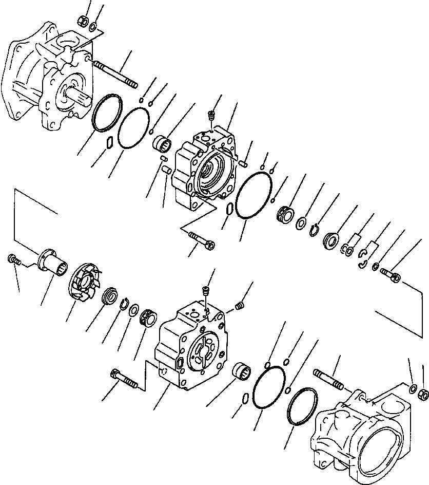 Схема запчастей Komatsu PC650-5 & PC650LC-5 - ГИДР. НАСОС. NO. END КРЫШКАS ГИДРАВЛИКА