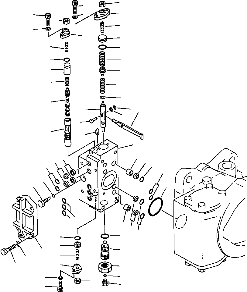 Схема запчастей Komatsu PC650-5 & PC650LC-5 - ГИДР. НАСОС. NO. ЗАДН. СЕРВОКЛАПАН ASSEMBLY ГИДРАВЛИКА