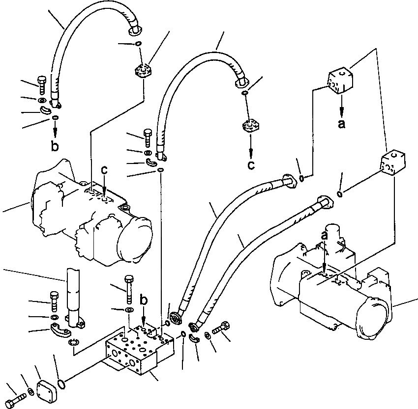 Схема запчастей Komatsu PC650-5 & PC650LC-5 - ГИДР. НАСОС. - БЛОК ТРУБЫ ГИДРАВЛИКА