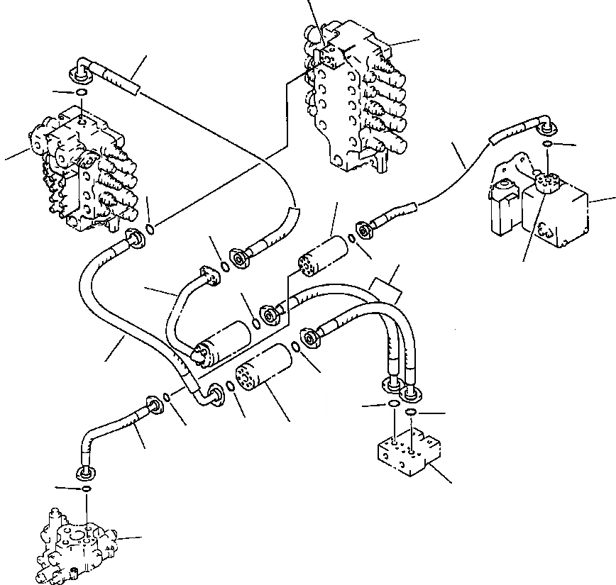 Схема запчастей Komatsu PC650-5 & PC650LC-5 - БЛОК - КЛАПАН ТРУБЫ ГИДРАВЛИКА