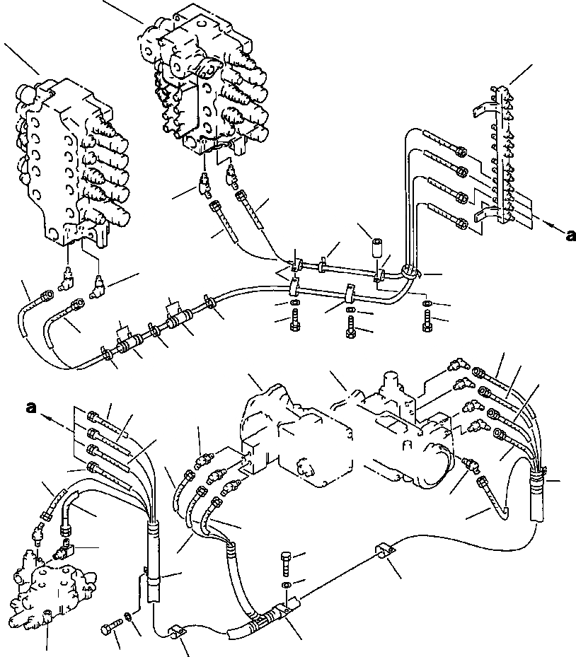 Схема запчастей Komatsu PC650-5 & PC650LC-5 - OLSS ЛИНИЯ ТРУБЫ НАСОС TO\FROM КЛАПАН ГИДРАВЛИКА