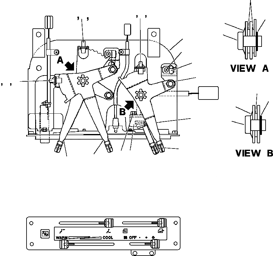 Схема запчастей Komatsu PC650-5 & PC650LC-5 - КОНДИЦ. ВОЗДУХА РЫЧАГ УПРАВЛ-Я ASSEMBLY КАБИНА ОПЕРАТОРА И СИСТЕМА УПРАВЛЕНИЯ