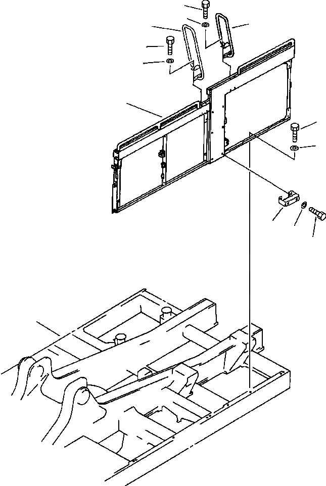 Схема запчастей Komatsu PC650-5 & PC650LC-5 - ЛЕВ. КРЫШКАСТУПЕНИ И HANDRAIL ЧАСТИ КОРПУСА