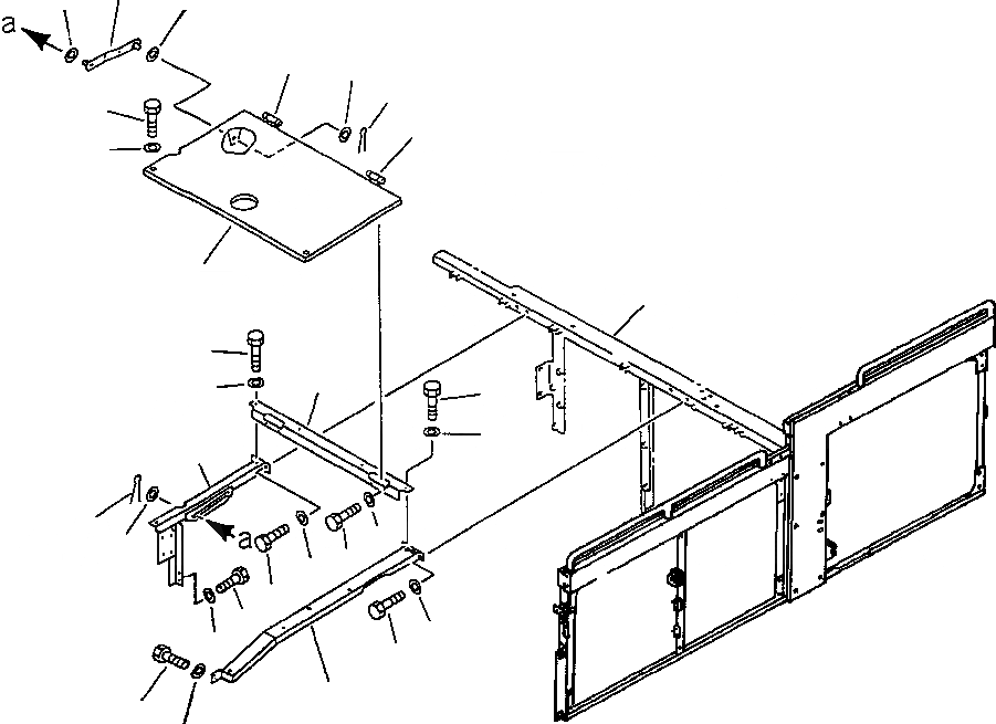 Схема запчастей Komatsu PC650-5 & PC650LC-5 - ACCESS COVER ЧАСТИ КОРПУСА