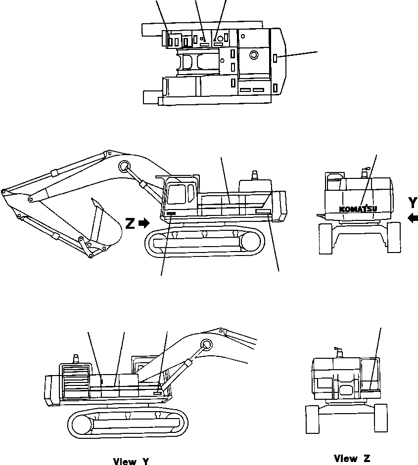 Схема запчастей Komatsu PC650-5 & PC650LC-5 - MARKS & ПЛАСТИНЫ PROВОЗДУХОВОДЫ IDENTIFICATION МАРКИРОВКА