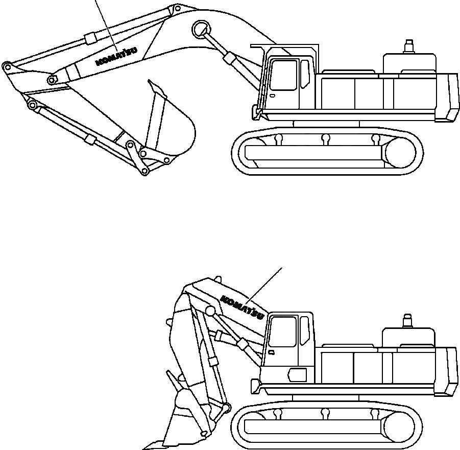 Схема запчастей Komatsu PC650-5 & PC650LC-5 - MARKS & ПЛАСТИНЫ СТРЕЛА GRAPHICS МАРКИРОВКА