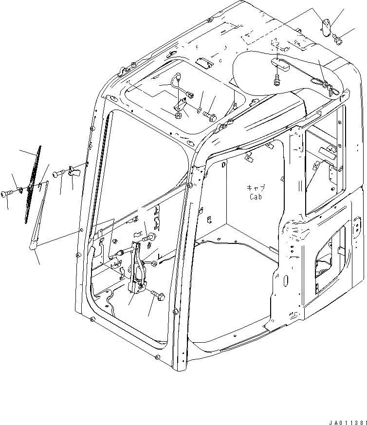 Схема запчастей Komatsu PC70-8 - КАБИНА (ДВОРНИКИ) КАБИНА ОПЕРАТОРА И СИСТЕМА УПРАВЛЕНИЯ