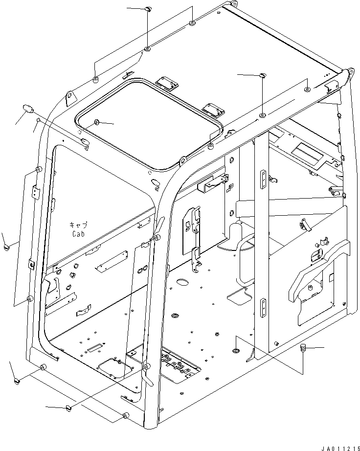 Схема запчастей Komatsu PC70-8 - КАБИНА (КРЫШКА И ЗАГЛУШКА) КАБИНА ОПЕРАТОРА И СИСТЕМА УПРАВЛЕНИЯ