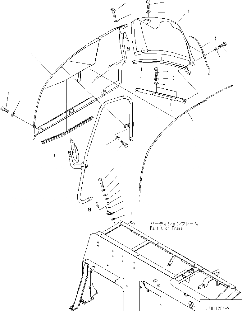 Схема запчастей Komatsu PC70-8 - ПРАВ. COVER ЧАСТИ КОРПУСА