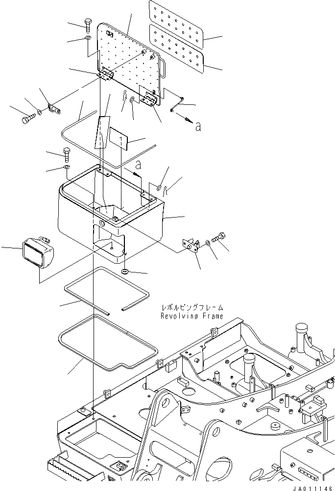 Схема запчастей Komatsu PC70-8 - РАБОЧ. ОСВЕЩЕНИЕ И КОРПУС ЧАСТИ КОРПУСА