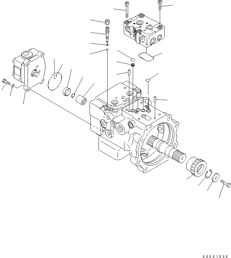 Схема запчастей Komatsu PC70-8 - ОСНОВН. НАСОС (/) (БЕЗ ОТВАЛ) ОСНОВН. КОМПОНЕНТЫ И РЕМКОМПЛЕКТЫ