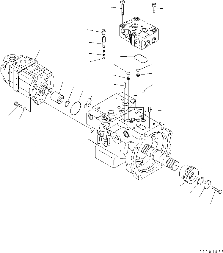 Схема запчастей Komatsu PC70-8 - ОСНОВН. НАСОС (/) (С ОТВАЛ) ОСНОВН. КОМПОНЕНТЫ И РЕМКОМПЛЕКТЫ