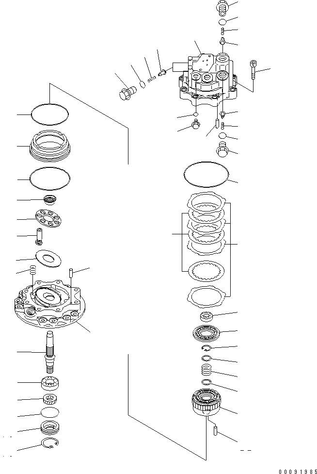 Схема запчастей Komatsu PC70-8 - МОТОР ПОВОРОТА (/) ОСНОВН. КОМПОНЕНТЫ И РЕМКОМПЛЕКТЫ