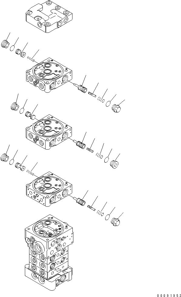 Схема запчастей Komatsu PC70-8 - ОСНОВН. КЛАПАН (-КЛАПАН) (/) (БЕЗ ОТВАЛ) ОСНОВН. КОМПОНЕНТЫ И РЕМКОМПЛЕКТЫ