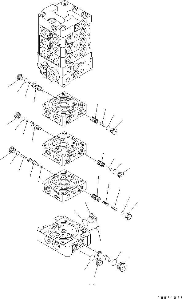 Схема запчастей Komatsu PC70-8 - ОСНОВН. КЛАПАН (-КЛАПАН) (9/) (БЕЗ ОТВАЛ) ОСНОВН. КОМПОНЕНТЫ И РЕМКОМПЛЕКТЫ