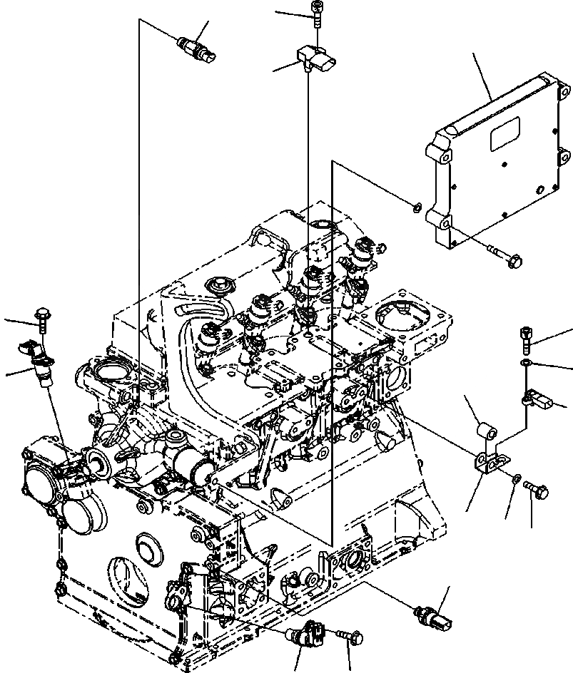 Схема запчастей Komatsu PC88MR-8 - APH- УПРАВЛ-Е ДВИГАТЕЛЕМ MODULE И ДАТЧИКS ДВИГАТЕЛЬ