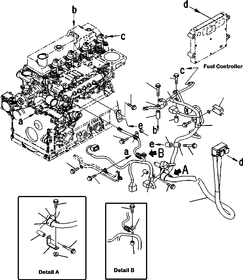 Схема запчастей Komatsu PC88MR-8 - AWR-7 WIRE Э/ПРОВОДКА ДВИГАТЕЛЬ