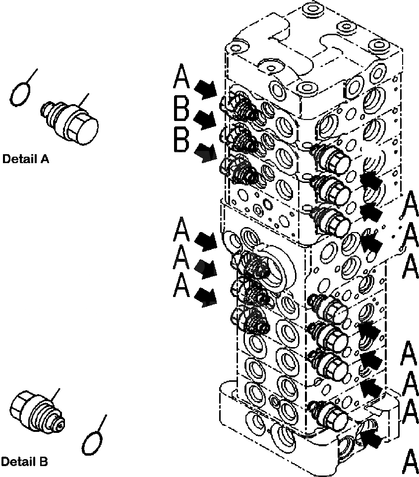 Схема запчастей Komatsu PC88MR-8 - H-8 ОСНОВН. УПРАВЛЯЮЩ. КЛАПАН С ДОПОЛН. АКТУАТОР AND/OR СЕРВИСНЫЙ КЛАПАН (8/) ГИДРАВЛИКА