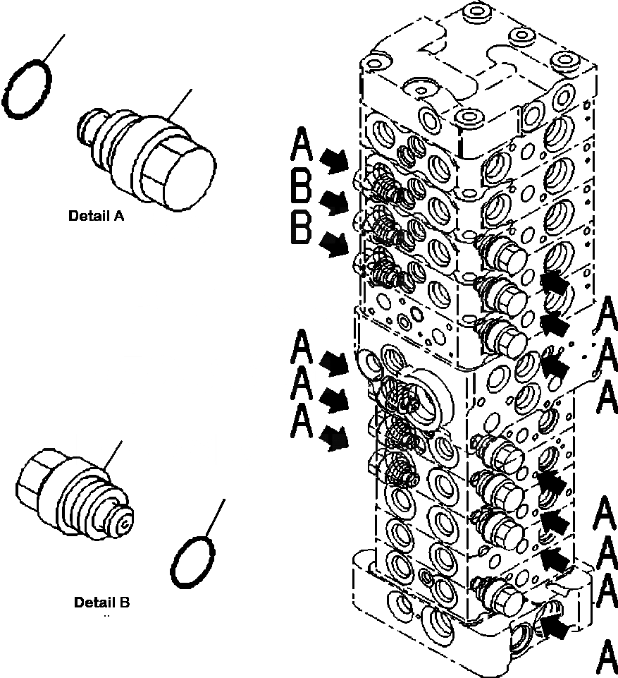 Схема запчастей Komatsu PC88MR-8 - H-8 ОСНОВН. УПРАВЛЯЮЩ. КЛАПАН С ДОПОЛН. АКТУАТОРS (8/7) ГИДРАВЛИКА