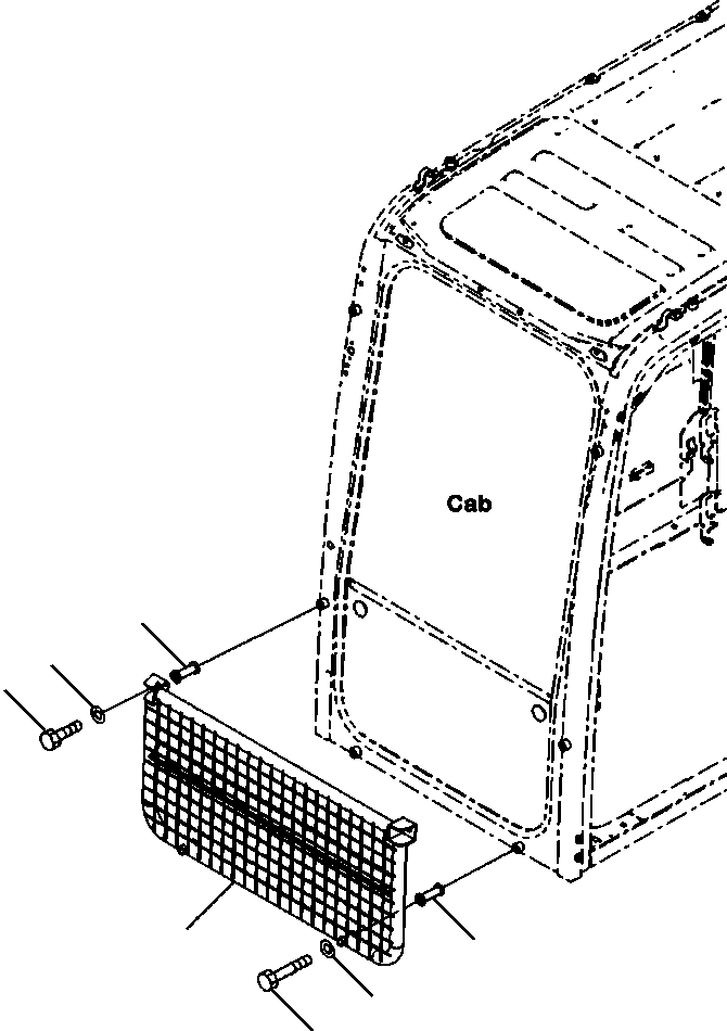 Схема запчастей Komatsu PC88MR-8 - K- ФРОНТАЛЬНАЯ ЗАЩИТА НИЖН. HALF OPERATOR\XD S ОБСТАНОВКА И СИСТЕМА УПРАВЛЕНИЯ