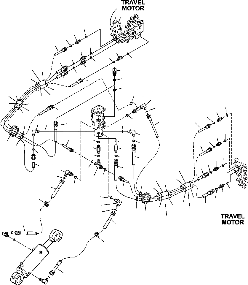 Схема запчастей Komatsu PC88MR-8 - P- ГИДРОЛИНИЯ ХОД КОНТУР, ПОВОРОТНОЕ СОЕДИНЕНИЕ - МОТОР ХОДАS НИЖНЯЯ ГИДРОЛИНИЯ И ЛИНИЯ ХОДА