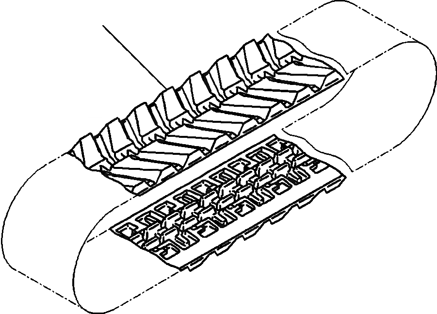 Схема запчастей Komatsu PC88MR-8 - R- ГУСЕНИЦЫ ASSEMBLY РЕЗИН., MM ШИР. ХОДОВАЯ