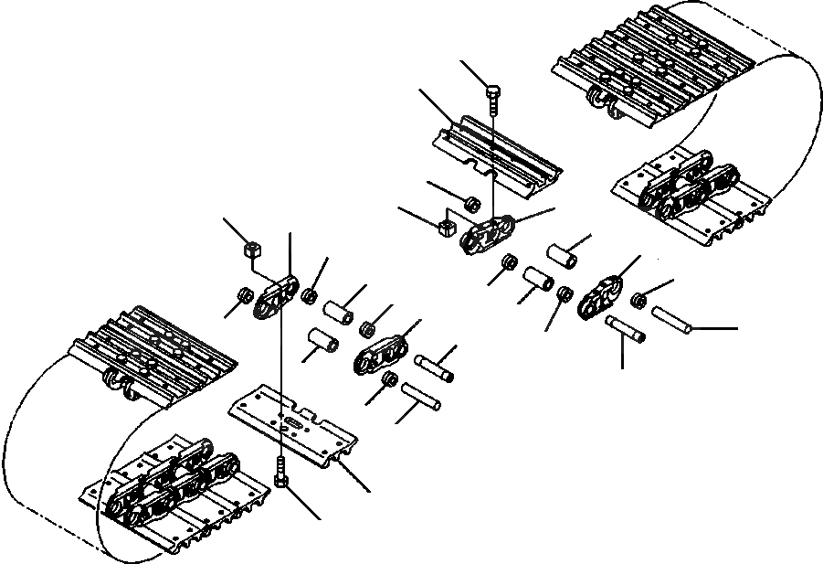 Схема запчастей Komatsu PC88MR-8 - R- ГУСЕНИЦЫ ASSEMBLY ТРОЙНОЙ ГРУНТОЗАЦЕП., MM ШИР. ХОДОВАЯ