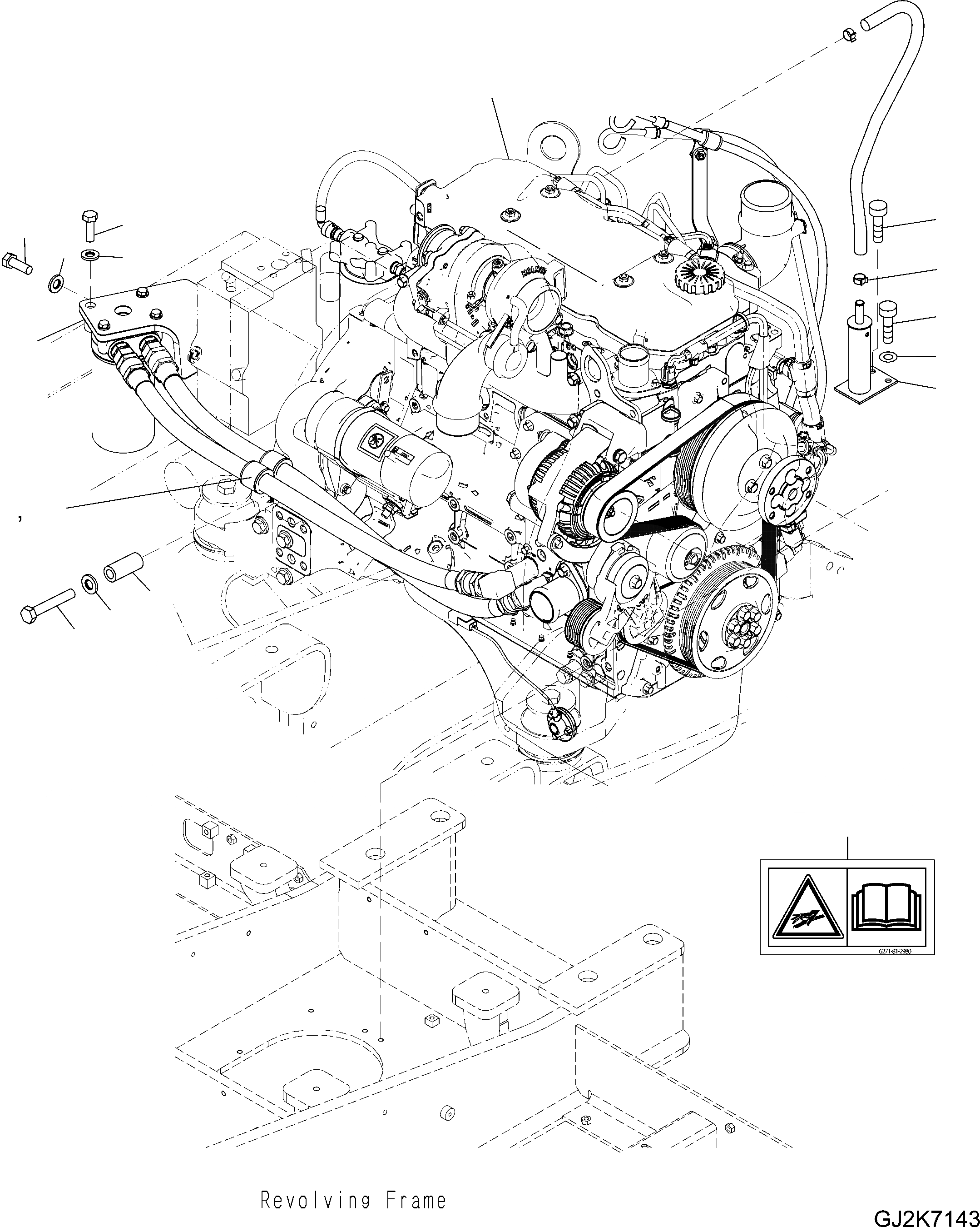 Схема запчастей Komatsu PW148-8 - КОМПОНЕНТЫ ДВИГАТЕЛЯ B КОМПОНЕНТЫ ДВИГАТЕЛЯ