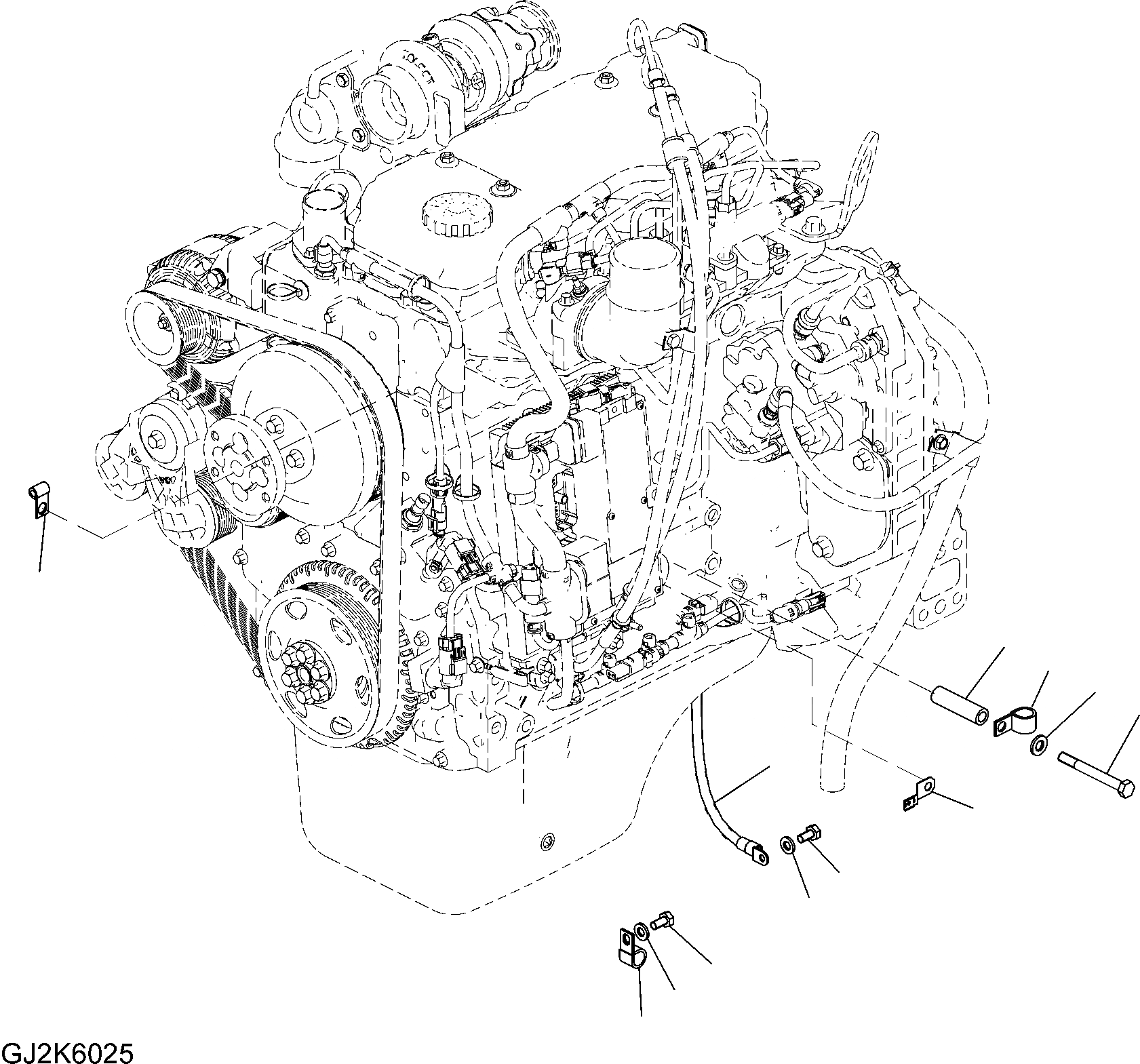 Схема запчастей Komatsu PW148-8 - Э/ПРОВОДКА ДВИГАТЕЛЯ КРЕПЛЕНИЕS И EARTHING B КОМПОНЕНТЫ ДВИГАТЕЛЯ