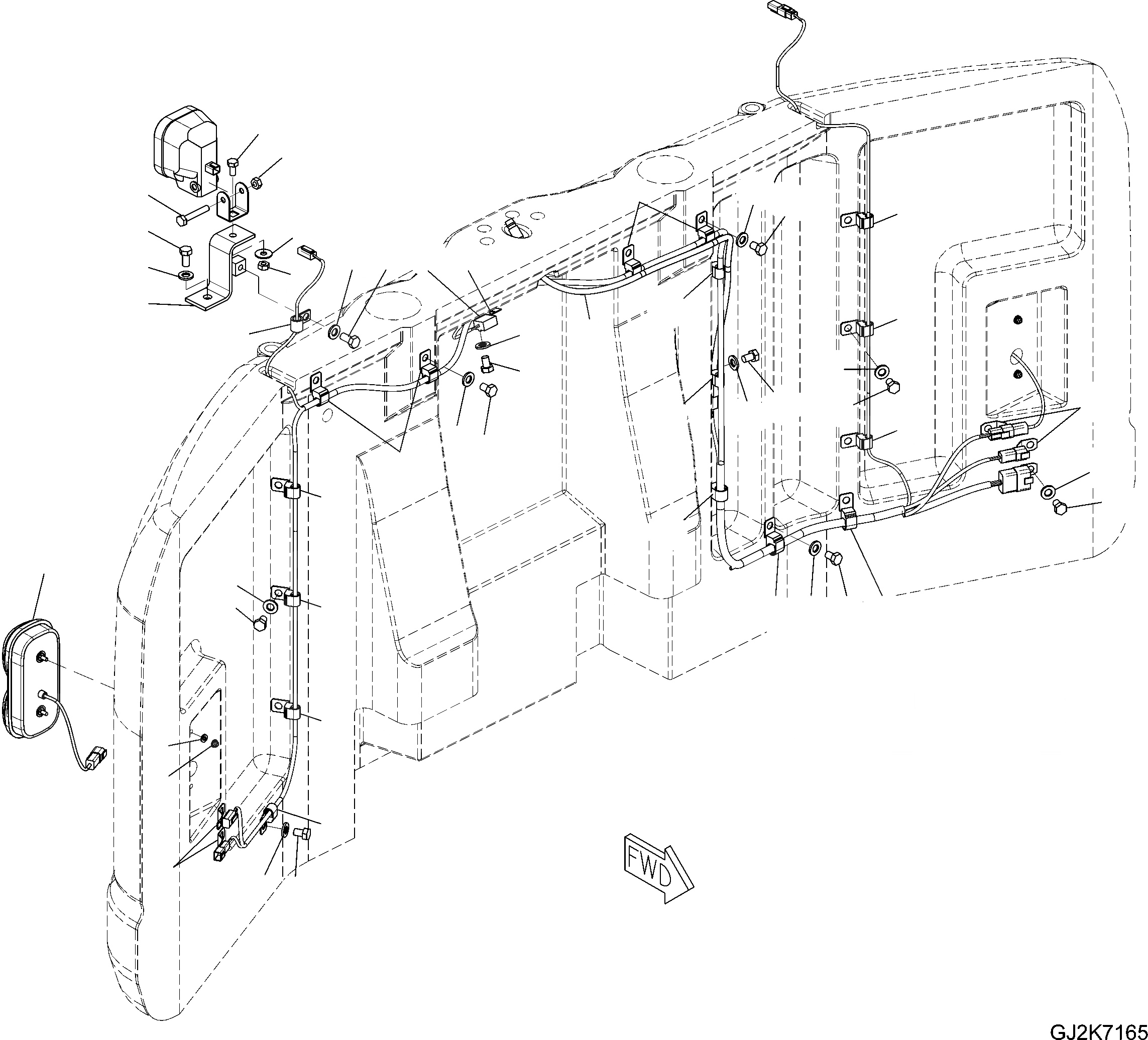 Схема запчастей Komatsu PW148-8 - ЗАДН. LIGHTS E ЭЛЕКТРИКА