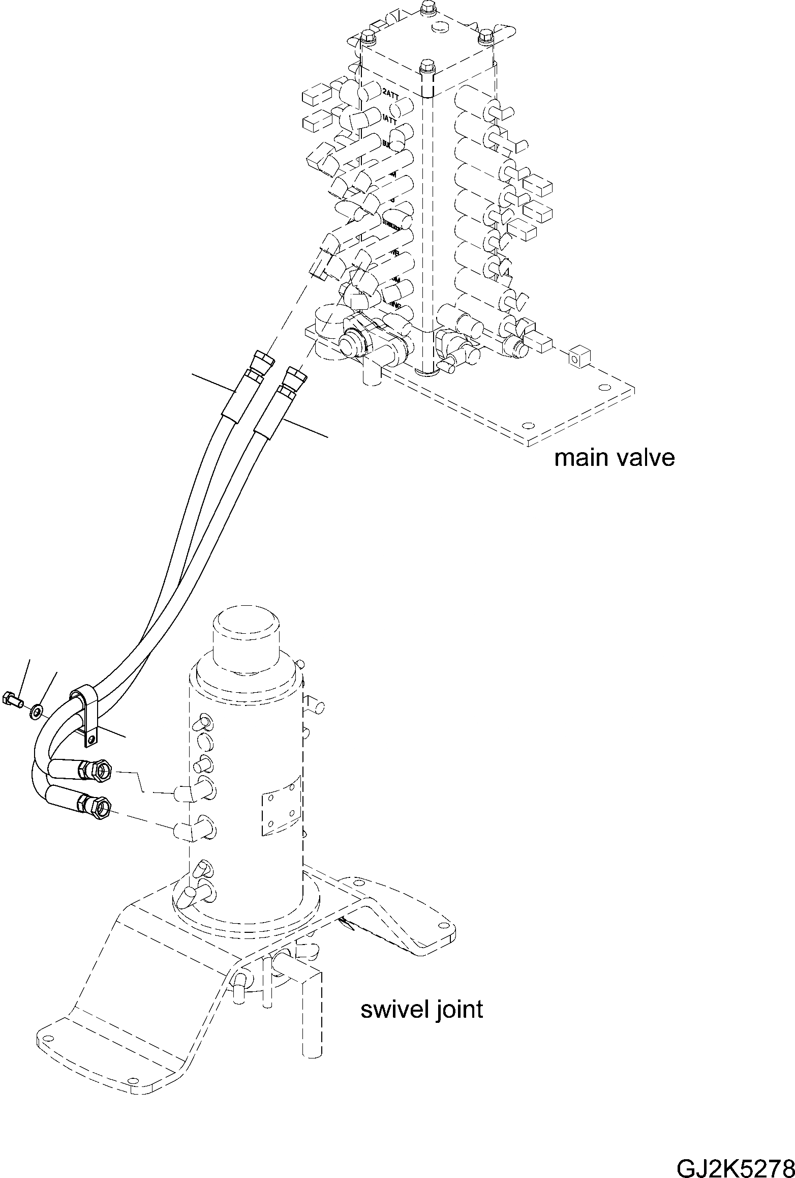 Схема запчастей Komatsu PW148-8 - STABILIZER ЛИНИЯ H ГИДРАВЛИКА