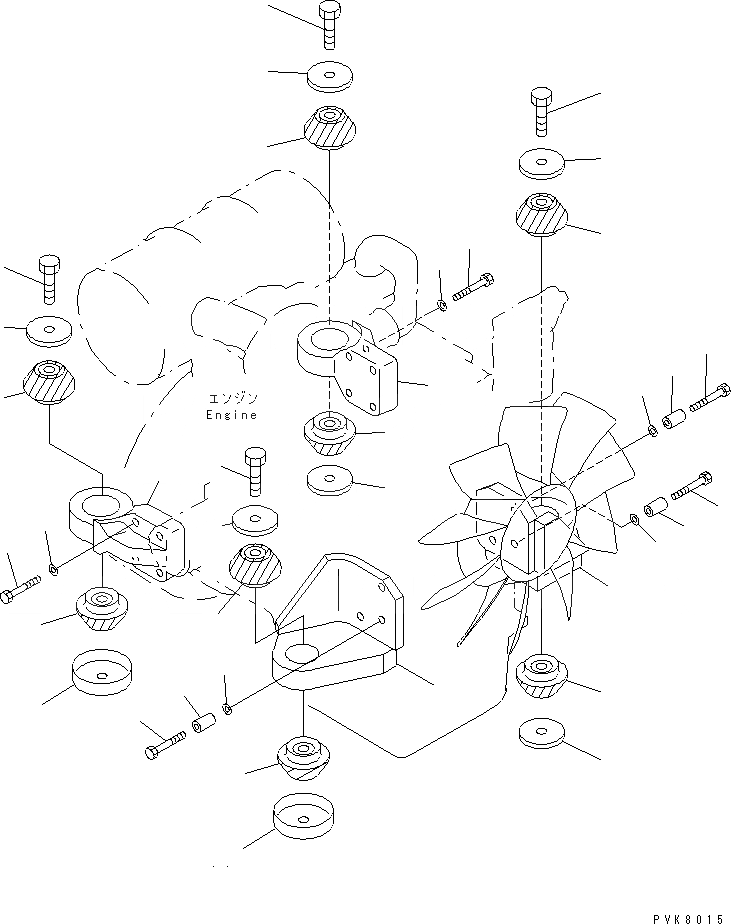 Схема запчастей Komatsu PW150ES-6K - КРЕПЛЕНИЕ ДВИГАТЕЛЯ КОМПОНЕНТЫ ДВИГАТЕЛЯ