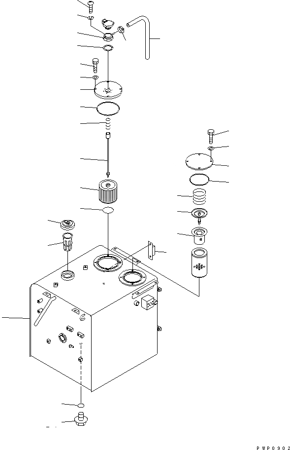 Схема запчастей Komatsu PW150ES-6K - ДВОЙН. БАК (ТОПЛИВН. И ГИДРАВЛ МАСЛ.) (БАК)(№K-K9) ТОПЛИВН. БАК. AND КОМПОНЕНТЫ