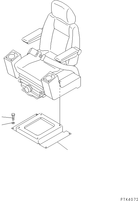Схема запчастей Komatsu PW150ES-6K - ОСНОВАНИЕ КРЕСЛА КАБИНА ОПЕРАТОРА И СИСТЕМА УПРАВЛЕНИЯ