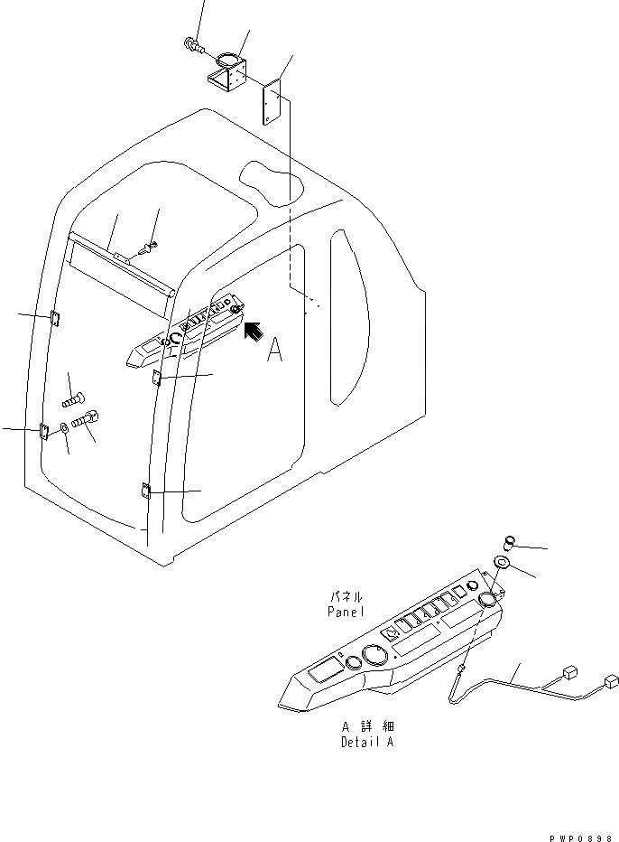 Схема запчастей Komatsu PW150ES-6K - КОЗЫРЕК ОТ СОЛНЦА.(№K-) КАБИНА ОПЕРАТОРА И СИСТЕМА УПРАВЛЕНИЯ