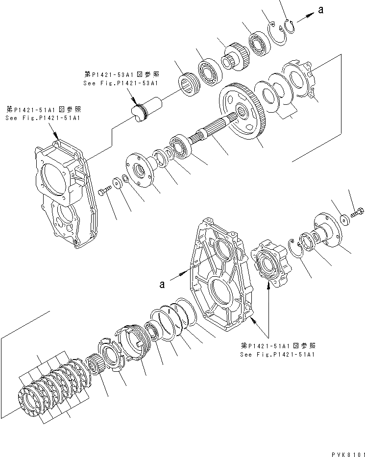 Схема запчастей Komatsu PW150ES-6K - ТРАНСМИССИЯ (ВНУТР. ЧАСТИ) (/) ( KPH) (- KPH) НИЖНЯЯ ГИДРОЛИНИЯ И ЛИНИЯ ХОДА