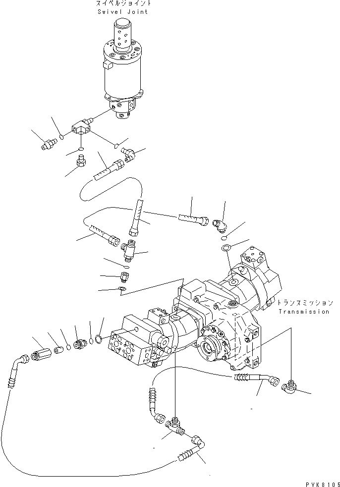 Схема запчастей Komatsu PW150ES-6K - ВОЗВРАТН. ЛИНИЯ ( KPH) НИЖНЯЯ ГИДРОЛИНИЯ И ЛИНИЯ ХОДА