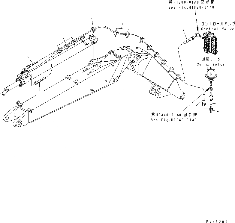 Схема запчастей Komatsu PW150ES-6K - ЦИЛИНДР РУКОЯТИ(КЛАПАН БЕЗОПАСНОСТИ ЛИНИЯ) (ДЛЯ -ЧАСТИS СТРЕЛА) РАБОЧЕЕ ОБОРУДОВАНИЕ