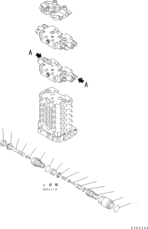 Схема запчастей Komatsu PW150ES-6K - ОСНОВН. КЛАПАН (/) ОСНОВН. КОМПОНЕНТЫ И РЕМКОМПЛЕКТЫ