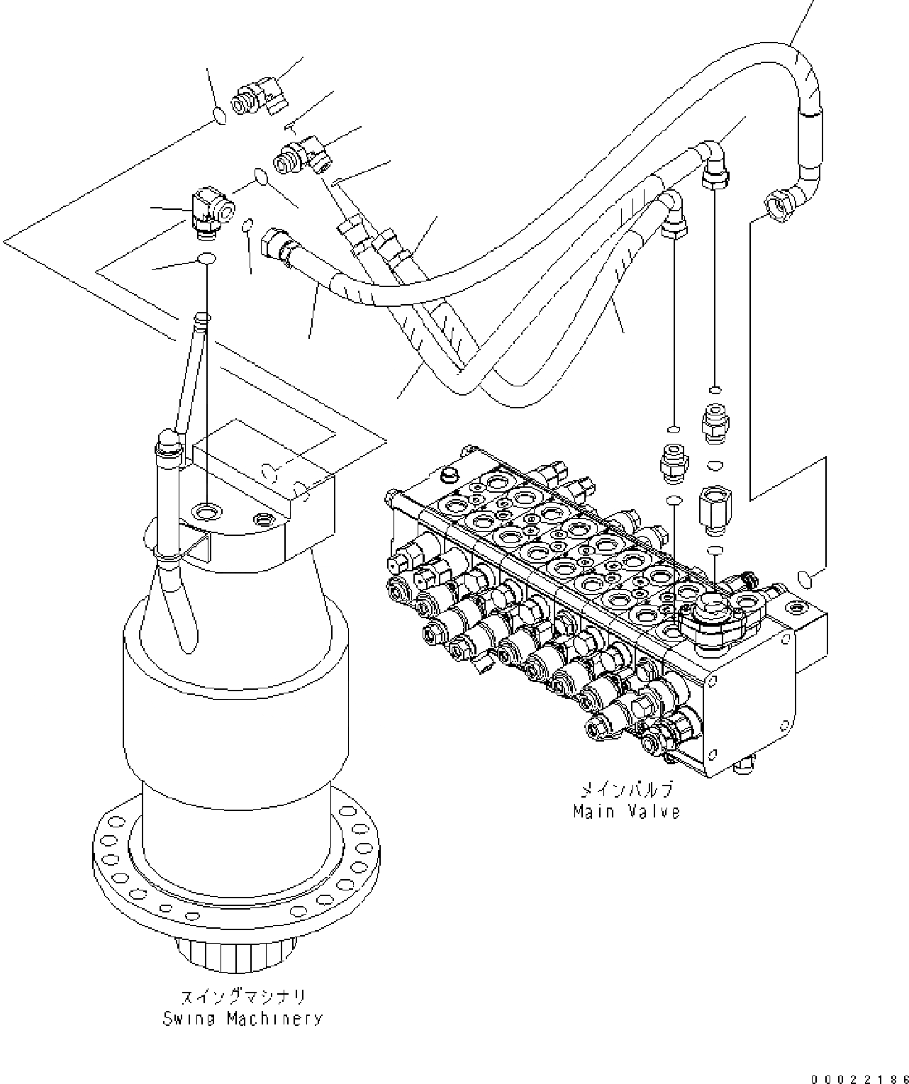 Схема запчастей Komatsu PW160-8 - ПОВОРОТН. ТРУБЫ ПОВОРОТН. ТРУБЫ