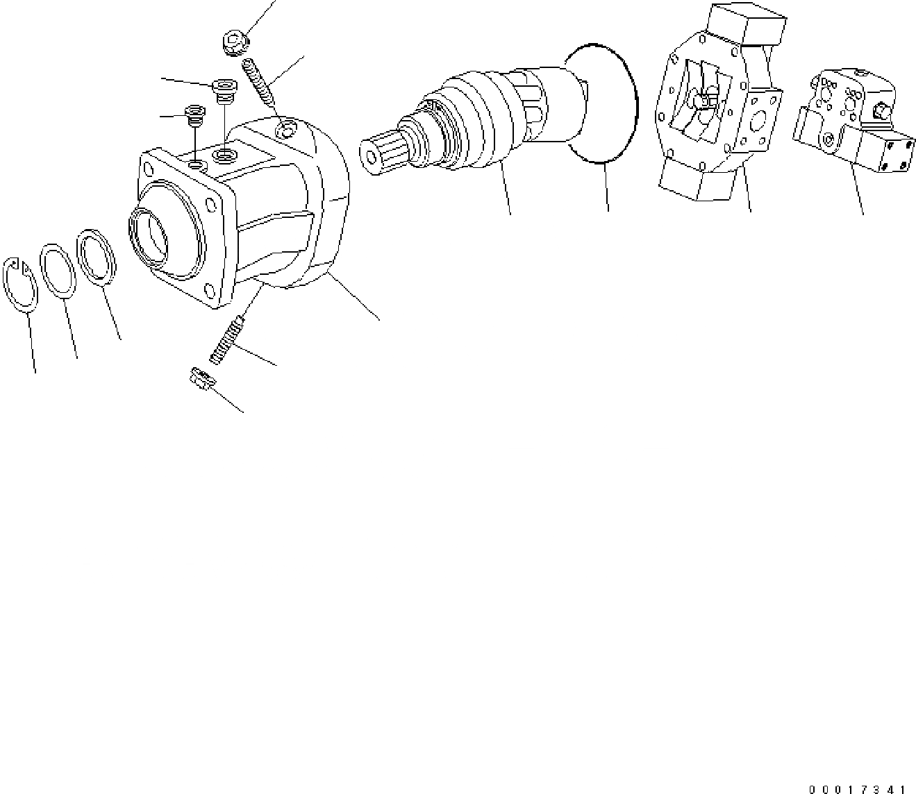 Схема запчастей Komatsu PW160-8 - МОТОР ХОДА, ВНУТР. ЧАСТИ (/) МОТОР ХОДА