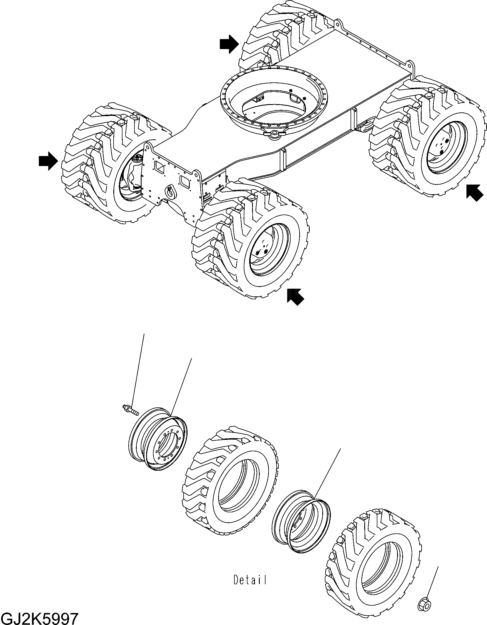 Схема запчастей Komatsu PW160-8 - TWIN КОЛЕСА, /8 R. TWIN КОЛЕСА, /8 R.