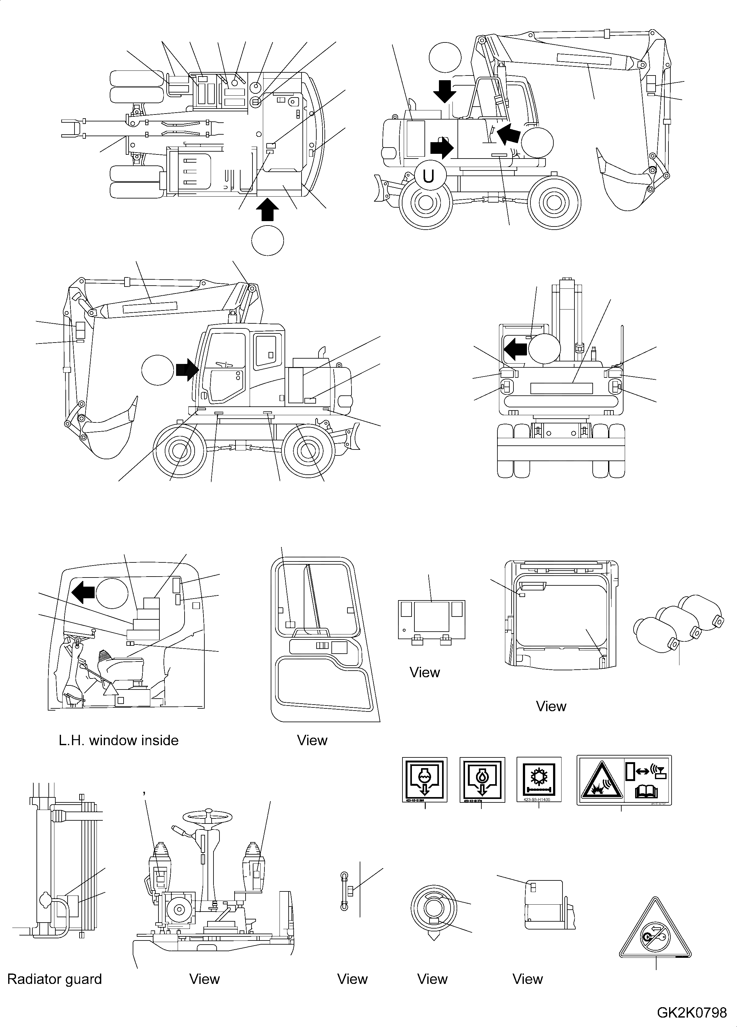 Схема запчастей Komatsu PW160-8 - МАРКИРОВКА МАРКИРОВКА